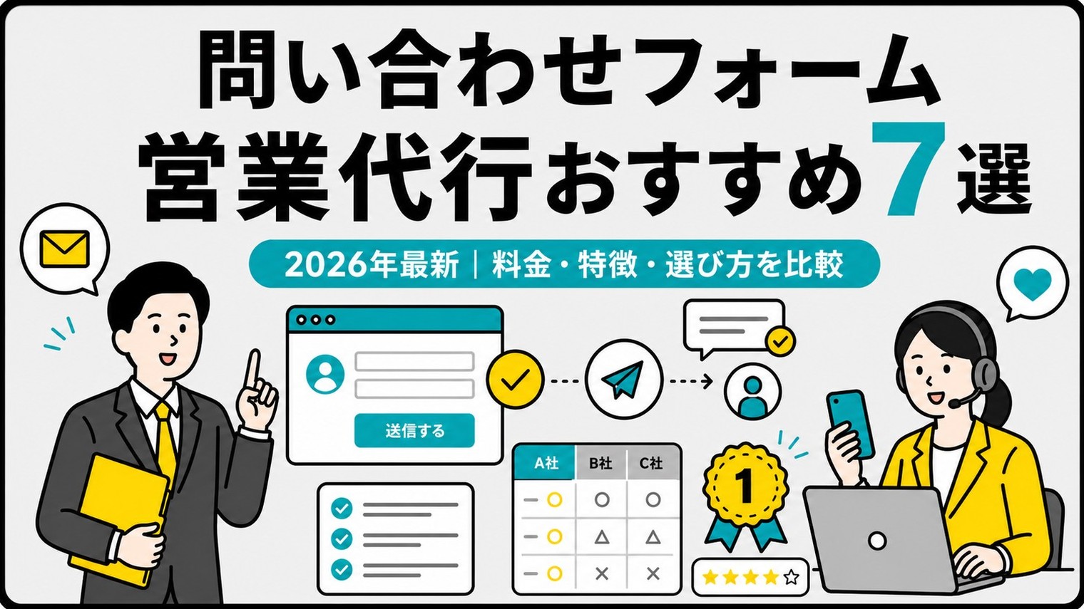 問い合わせフォーム営業代行おすすめ7選｜料金・特徴・選び方を徹底比較